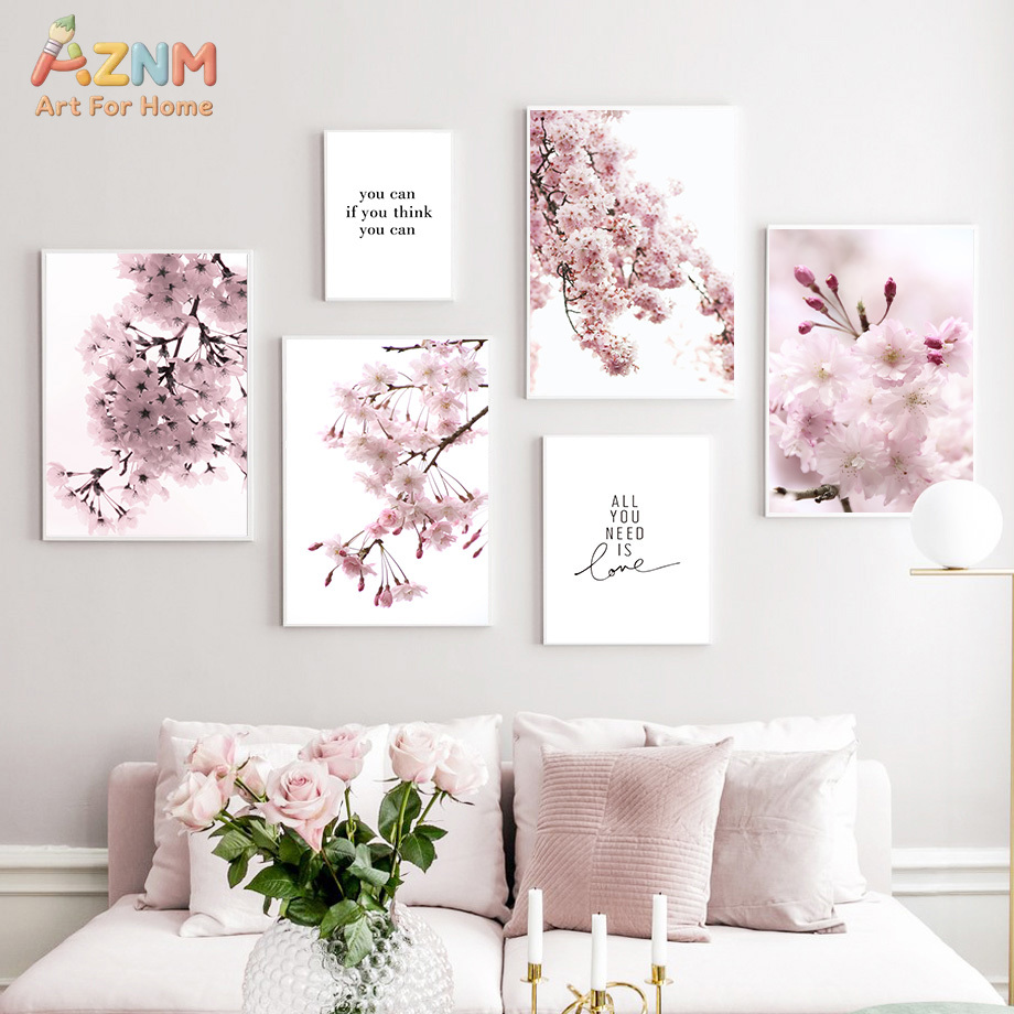 Photography Quotes Inspirational - Seni Dinding Kanvas Bunga Sakura Merah