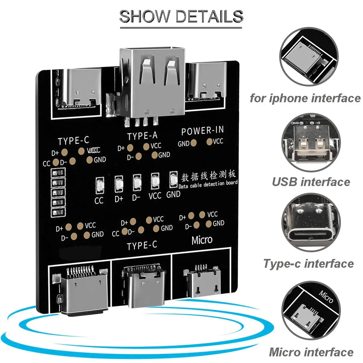 Tethering Cable Usb - Papan Deteksi Kabel Data DT3 Tipe-C