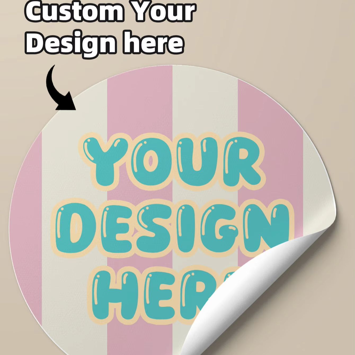 Photography Logo - 1/60/120pcs Stiker Bulat Kustom dalam PVC/Holografik/Bening,