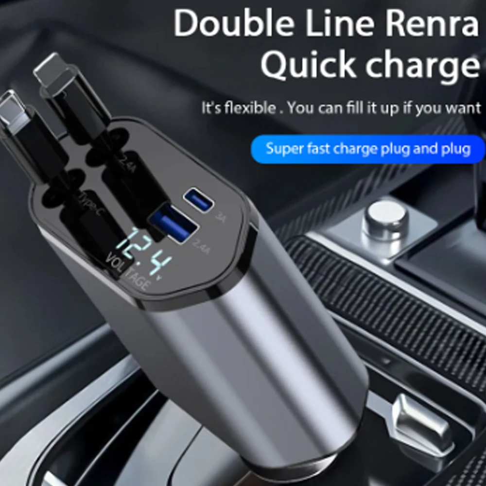 Tethering Cable Usb - Adaptor pengisi daya mobil 120W, kabel