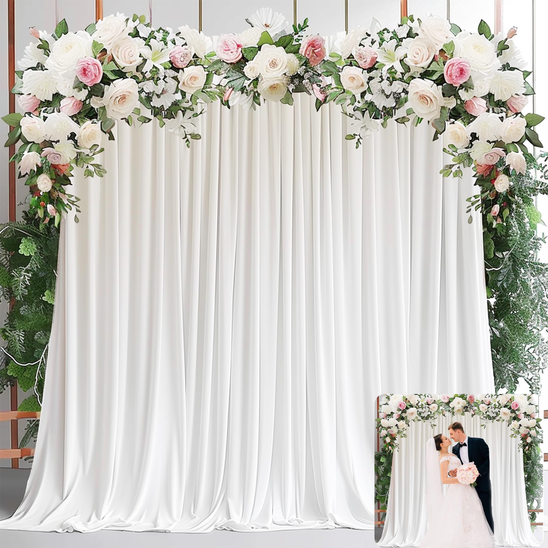 Photography Wedding - Tirai Latar Belakang Putih untuk Pesta