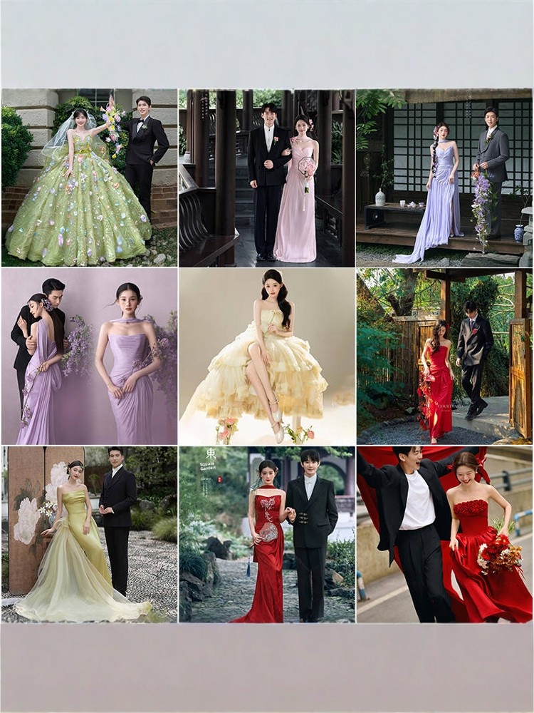 Photography Wedding - Gaun pengantin merah bergaya Tiongkok baru,