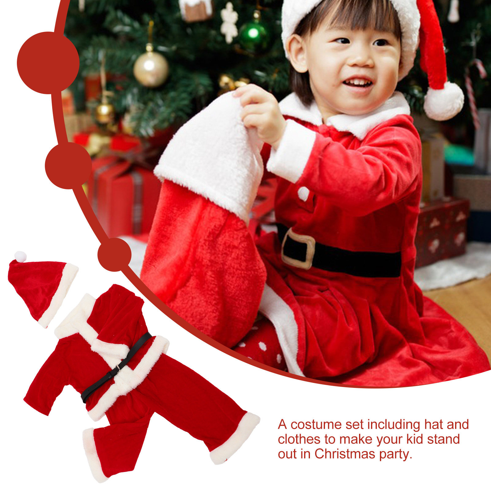 1Set Kostum Santa untuk Anak L - Photography Outfit ulasan dan harga
