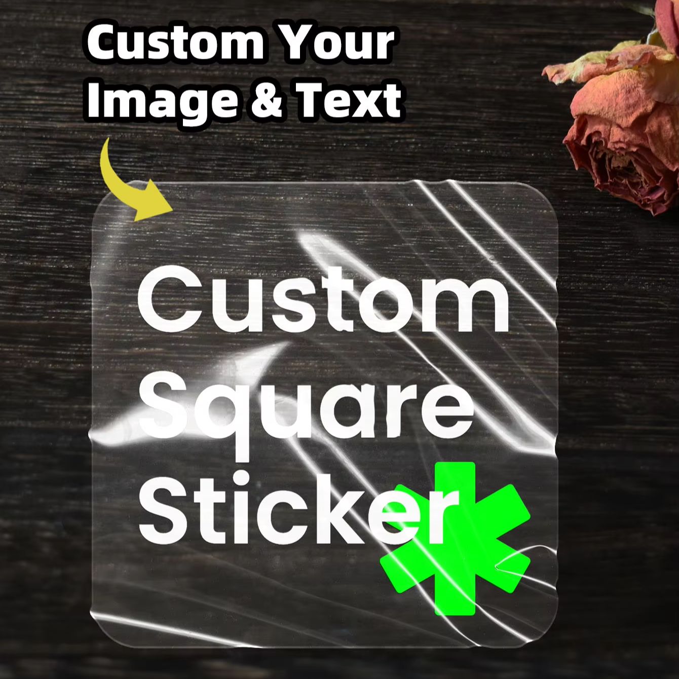Stiker Transparan Persegi 4cm  - Photography Logo ulasan dan harga