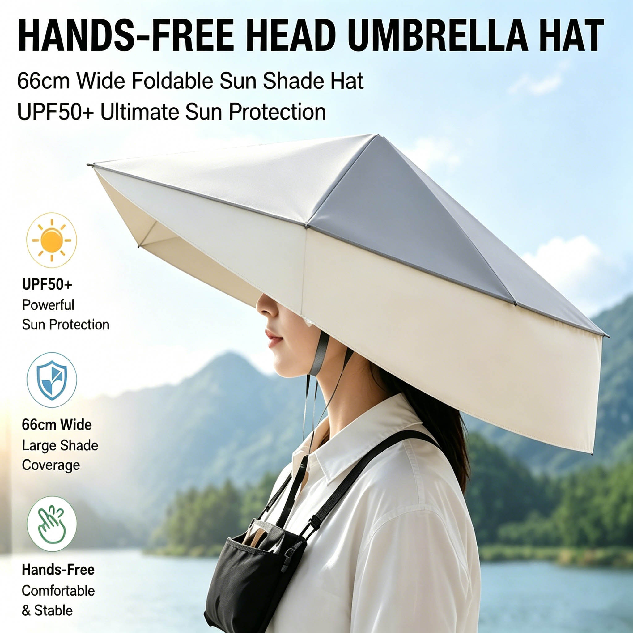 Topi Payung Lipat UPF50+ Bebas - Photography Umbrella ulasan dan harga