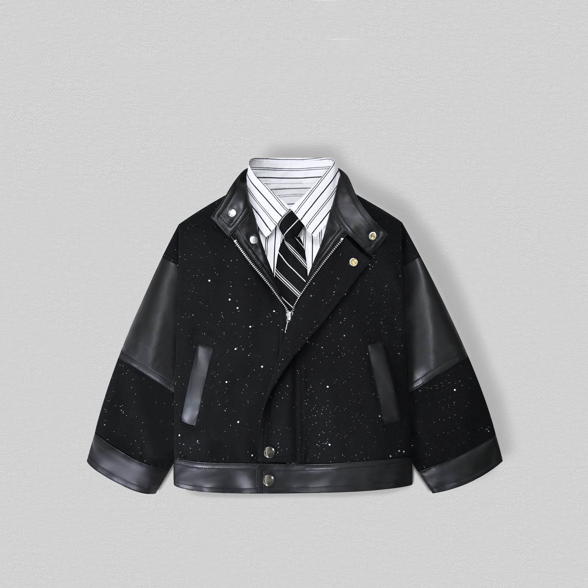 Jaket Kulit PU Berkilau untuk  - Photography Wedding ulasan dan harga